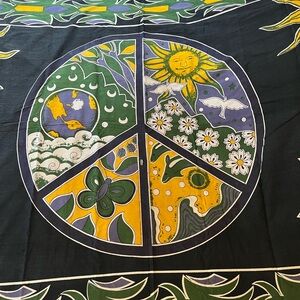 Colorful Peace Sign Tapestry 55x84 inches